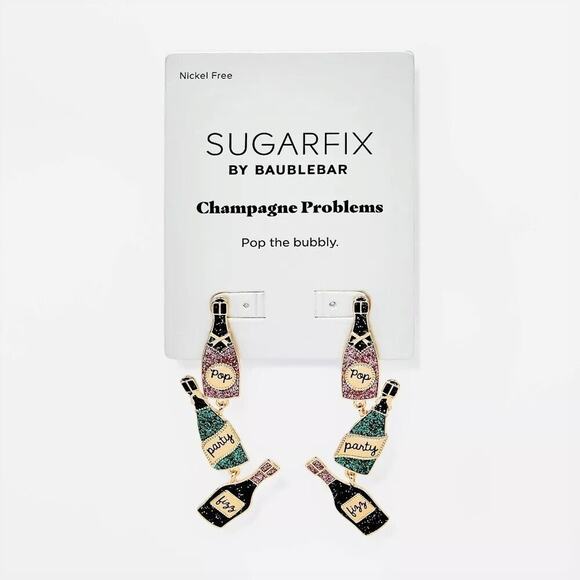 Sugarfix by Baublebar Earrings Champagne Problems Drop Dangle Statement Earrings - Picture 5 of 5